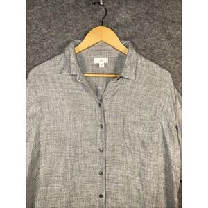 J. Jill Long Sleeve Button‎ Front Tunic Gray Size Medium